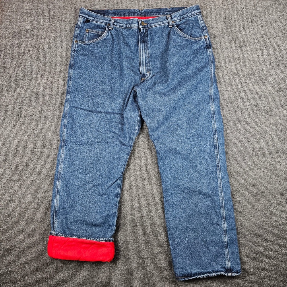 Wrangler Fleece Lined Relaxed Fit‎ Jeans Men's 42(40)x30 Denim Winter Workwear